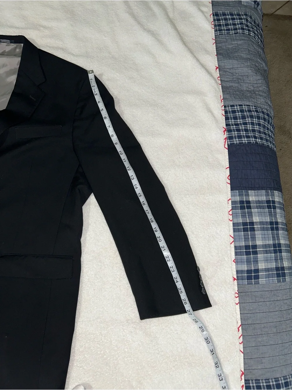 Hart Schaffner Marx Black 2-Button Suit Jacket Blazer & Trousers Set Size ~48-50